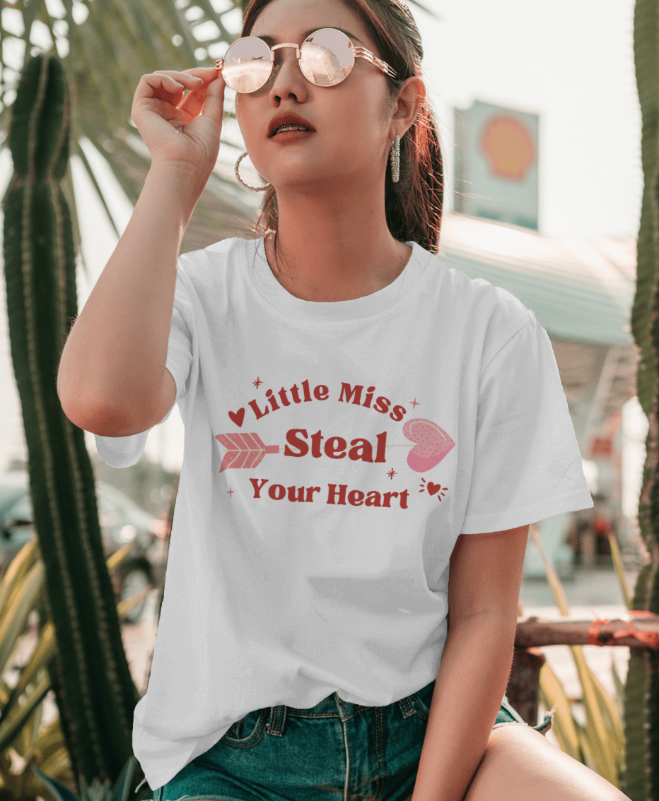 Little Miss Steal Your Heart Valentine's Day T-Shirt – Cute, Fun & Playful! ❤️ |Shirtees