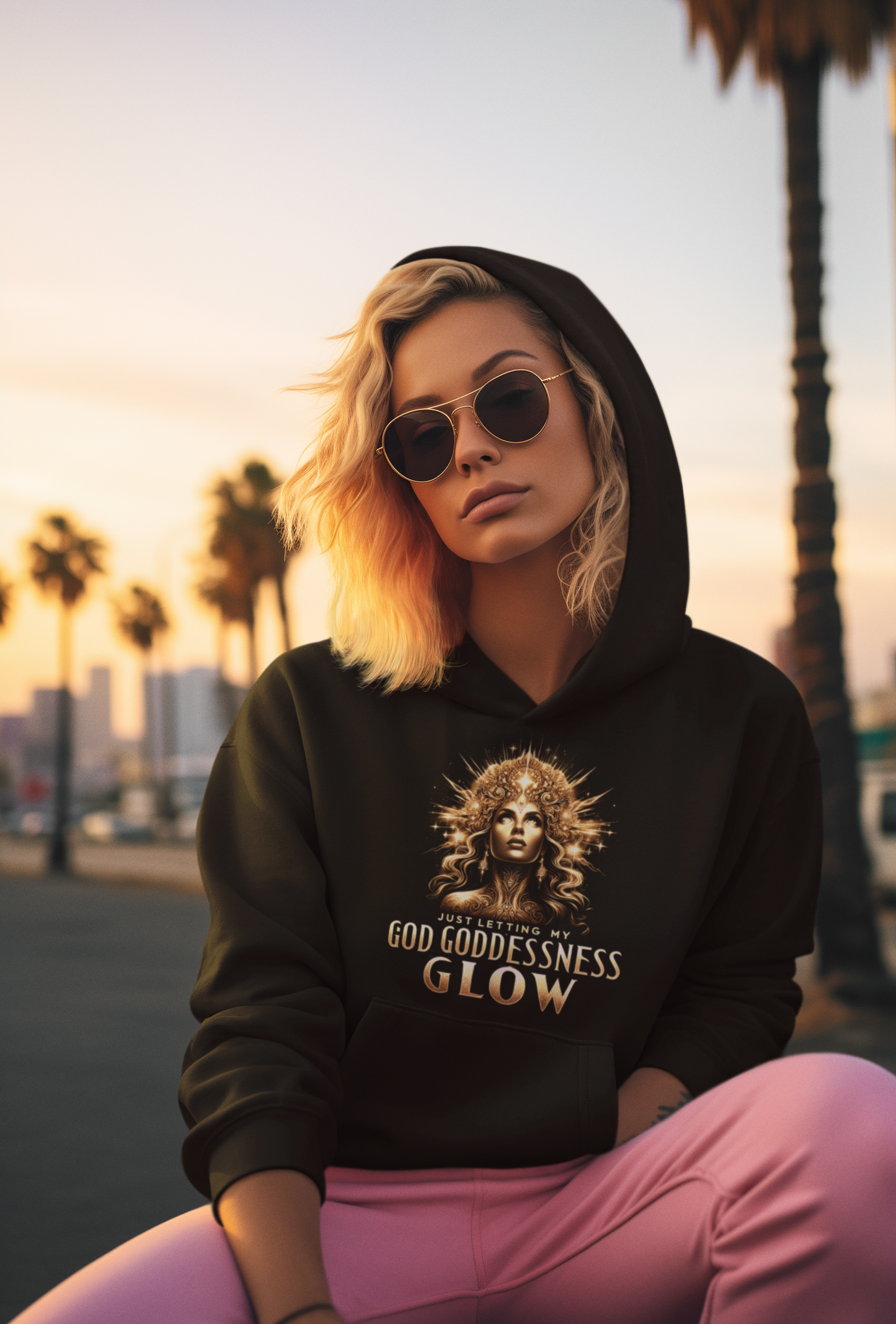 GOD GODDESSNESS GLOW | Pullover Fleece Hoodie