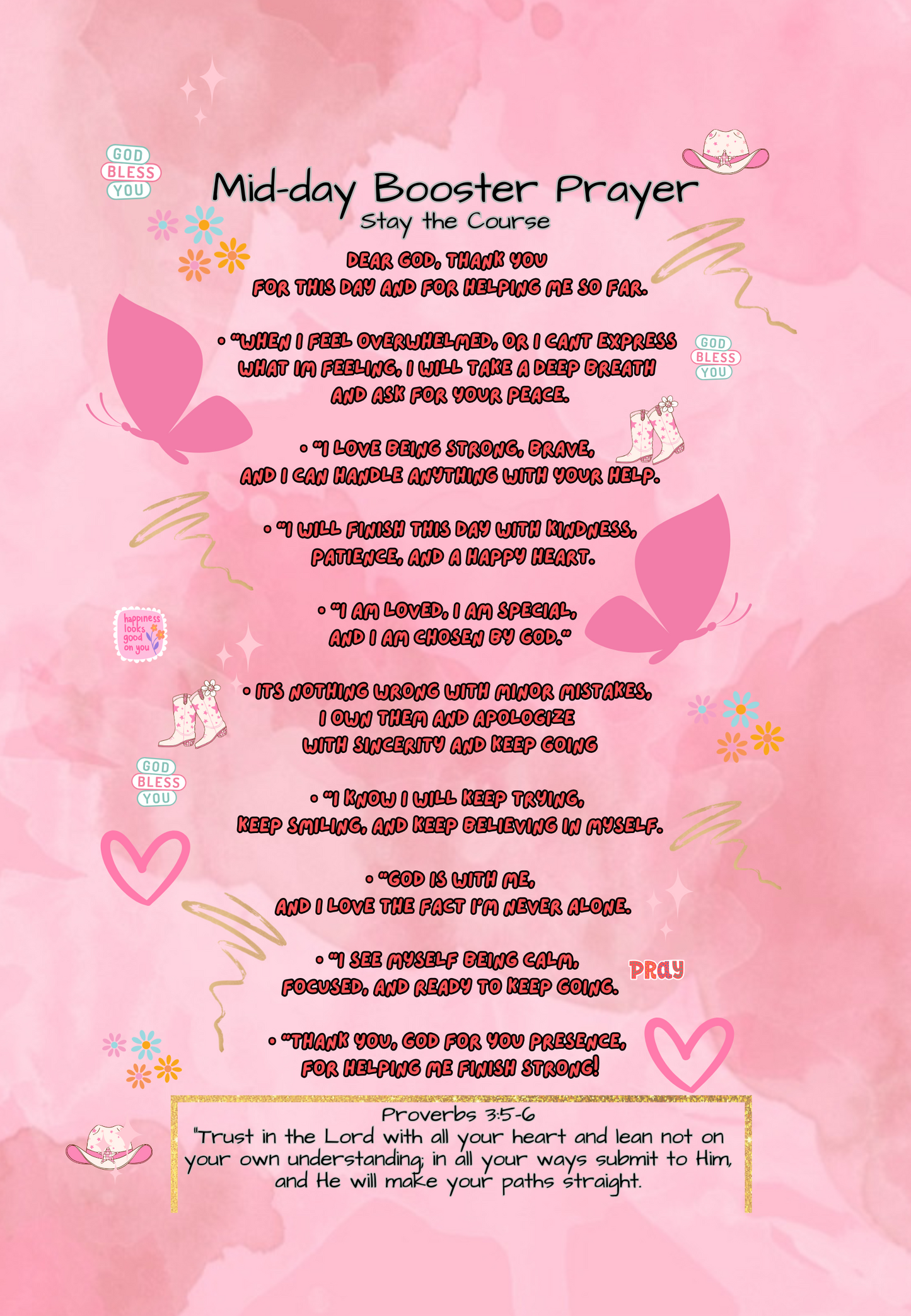 CANVAS Midday Booster Affirmation Prayer | Girls & Teens
