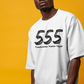 Embrace Change with the Bold 555 Angel Number T-Shirt – Manifest Your Transformation | White Shirtee UNISEX