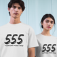 Embrace Change with the Bold 555 Angel Number T-Shirt – Manifest Your Transformation | White Shirtee UNISEX