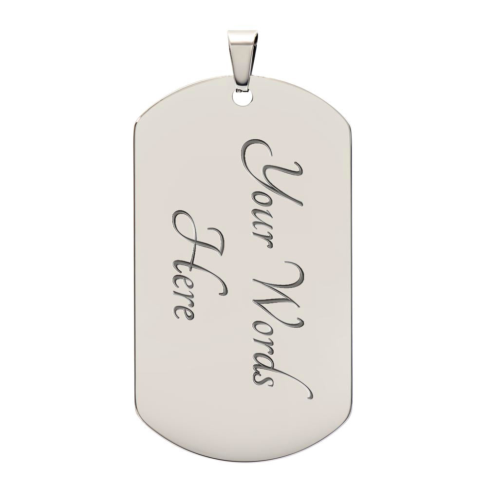 TO MY SON Love DAD  DOG\MILITARY TAG\NECKLACE