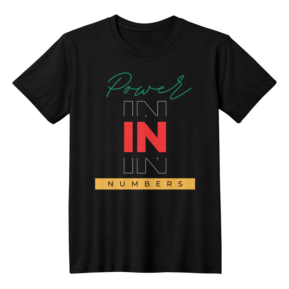 Power in Numbers T-shirt
Black Economic Power Shirt
Unity & Strength Apparel, Collective Influence Tee, Cultural Movement Shirt, Black Power, Atfanco, Atfan, Black Owned, 
#PIN, Power in numbers, Empowerment T-Shirt, Black Spending Power Merchandise, Inspirational Streetwear, Motivational Graphic Tee, Shirtee, MOVEMENT, 19keys, Ye, Beyonce, Kenderick Lamar, Donald Trump,
Black-Owned Business Fashion