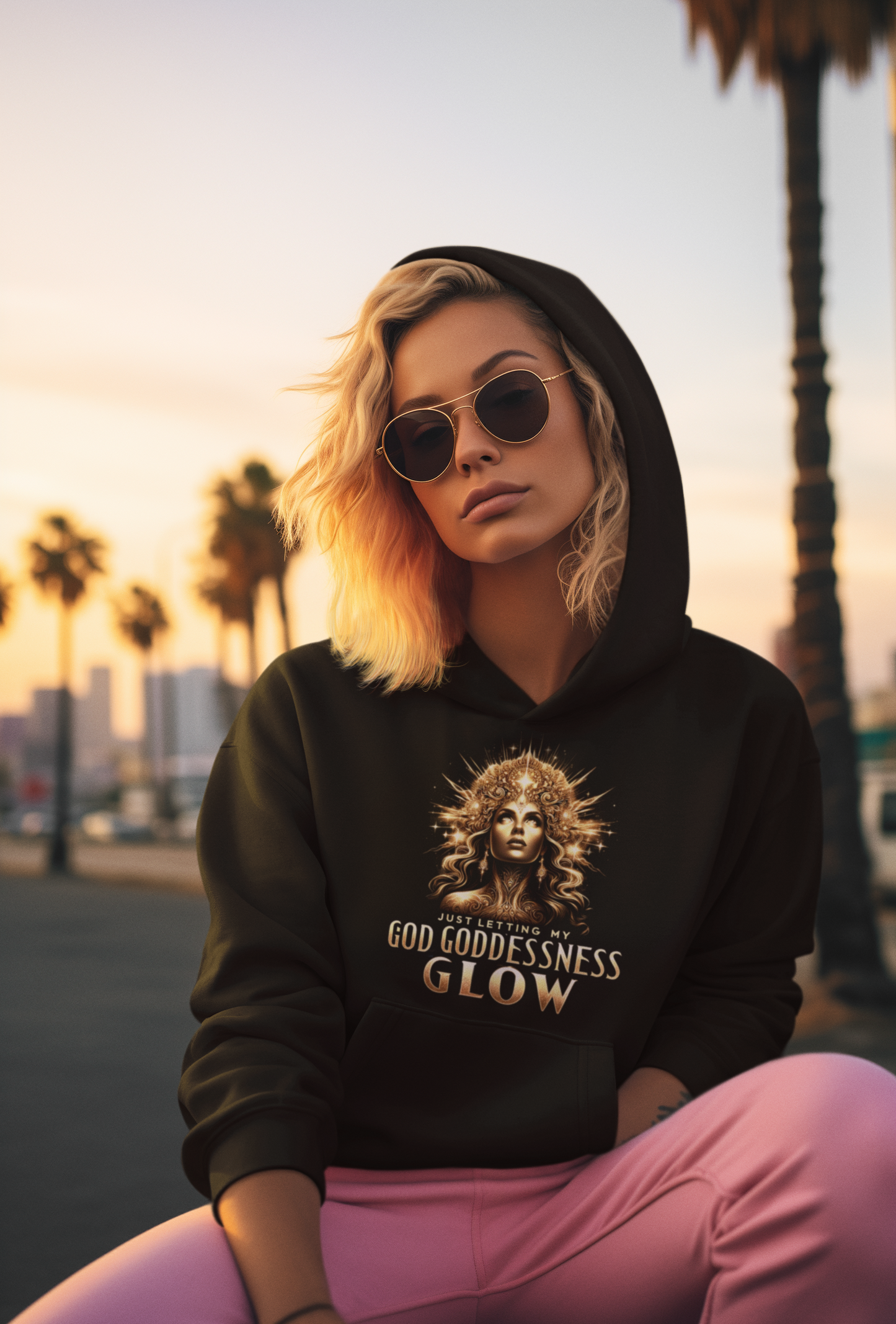 GOD GODDESSNESS GLOW Pullover Fleece Hoodie